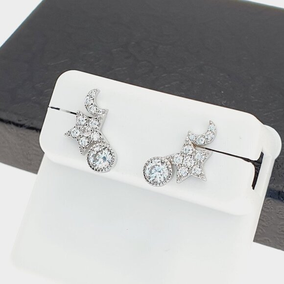 "925 sterling silver luxury CZ earrings for women/girls, Best for gift, RJUS2214 - Picture 4 of 10